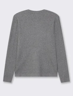 Piazza Italia Maglia girocollo in morbido filato con motivo a treccia vestibilità slim - melange Grigio Shop