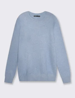 Piazza Italia Maglia girocollo lavorazione rasata, filato premium regular fit - Celeste Azzurro Online