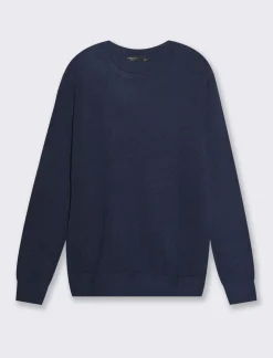 Piazza Italia Maglia girocollo lavorazione rasata, filato premium regular fit - Blu Cheap