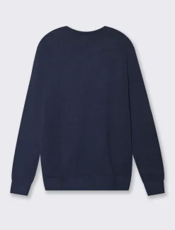 Piazza Italia Maglia girocollo lavorazione rasata, filato premium regular fit - Blu Cheap