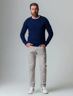 Piazza Italia Maglia girocollo lavorazione rasata, filato premium regular fit - Blu Cheap