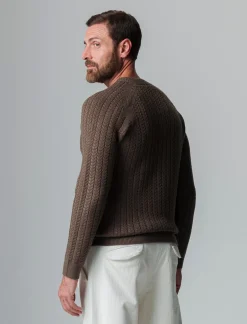 Piazza Italia Maglia girocollo lavorazione jacquard a trecce regular fit - fango Grigio Shop