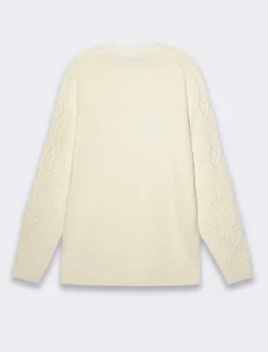 Piazza Italia Maglia girocollo lavorazione jacquard fantasia a rombi regular fit - panna Bianco Discount