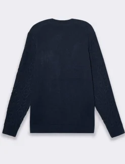 Piazza Italia Maglia girocollo lavorazione jacquard fantasia a rombi regular fit - Blu Shop