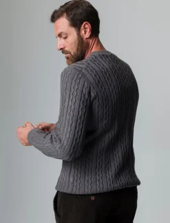 Piazza Italia Maglia girocollo lavorazione jacquard atrecce e coste regular fit - mel. Grigio Best Sale