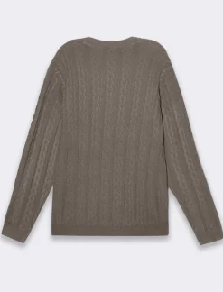 Piazza Italia Maglia girocollo lavorazione jacquard atrecce e coste regular fit - mel. Grigio Best Sale