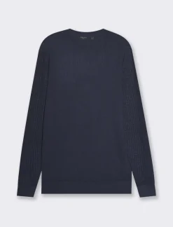 Piazza Italia Maglia girocollo lavorazione jacquard a treccine regular fit - Blu Store