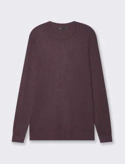 Piazza Italia Maglia girocollo lavorazione jacquard a treccine regular fit - Bordeaux Rosso Hot