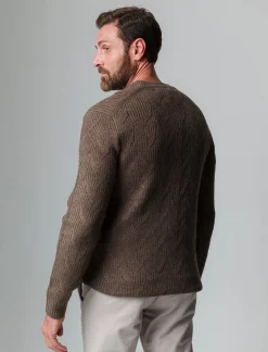 Piazza Italia Maglia girocollo lavorazione full jacquard regular fit - fango Grigio Store