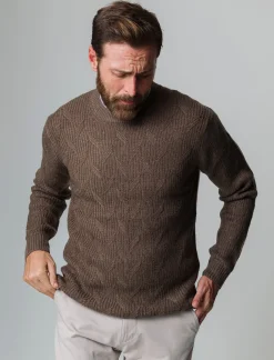 Piazza Italia Maglia girocollo lavorazione full jacquard regular fit - fango Grigio Store