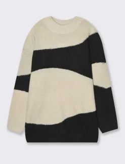 Piazza Italia Maglia girocollo manica lunga a strisce e vestibilità oversize - var 1 Outlet