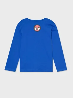 Piazza Italia Maglia girocollo manica lunga con stampe dei personaggi Marvel e Spidey - Blu Hot