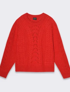 Piazza Italia Maglia girocollo manica lunga e fondo a costa elastica - Rosso Discount