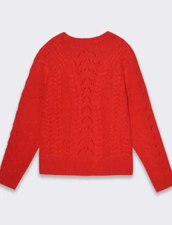 Piazza Italia Maglia girocollo manica lunga e fondo a costa elastica - Rosso Discount