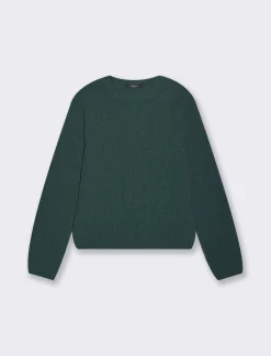 Piazza Italia Maglia girocollo manica lunga con lavorazione a trecce in ciniglia - scuro Verde New