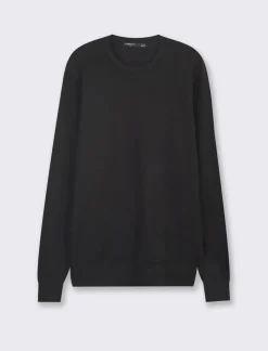 Piazza Italia Maglia girocollo slim fit con costina al collo - Nero Cheap