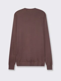 Piazza Italia Maglia girocollo slim fit con costina al collo - Bordeaux Rosso Best Sale