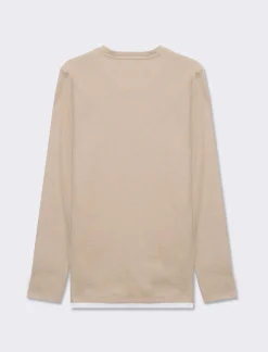 Piazza Italia Maglia girocollo struttura waffel in misto cotone. Regular fit. Dettaglio di bordino a contrasto in - stone Grigio Clearance