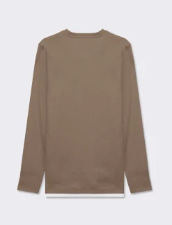 Piazza Italia Maglia girocollo struttura waffel in misto cotone. Regular fit. Dettaglio di bordino a contrasto in - kaki Verde Sale