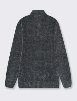 Piazza Italia Maglia in ciniglia collo alto con cerniera, regular fit - Avion 0 Best