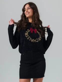 Piazza Italia Maglia in ciniglia manica lunga applicazioni di paillettes e filo metallizzato - var 2 Online