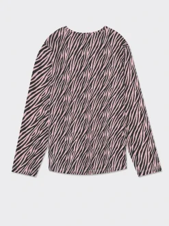 Piazza Italia Maglia in cotone con fantasie e stampe frontali da bambina - Rosa Outlet