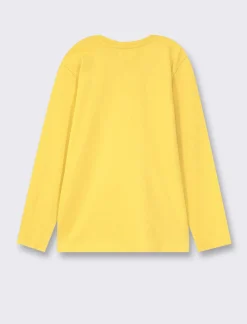 Piazza Italia Maglia in cotone manica lunga con stampa frontale e vestibilità regular - Ocra Giallo Store