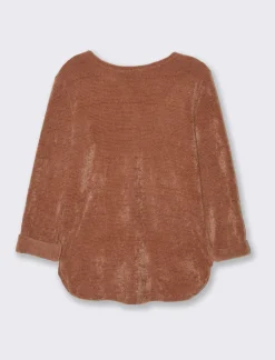 Piazza Italia Maglia in filato effetto peluche tinta unita; scollo a barca; maniche lunghe. - Moro Cheap