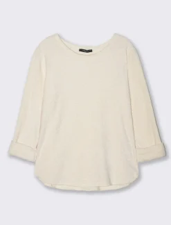 Piazza Italia Maglia in filato effetto peluche tinta unita; scollo a barca; maniche lunghe. - Bianco Discount