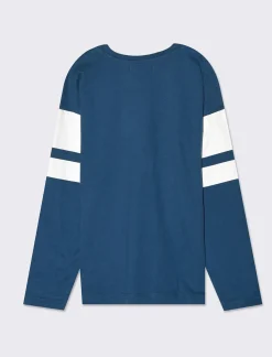 Piazza Italia Maglia in jersey di cotone e stampa college - Ottanio Verde New