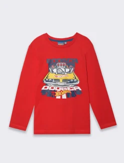 Piazza Italia Maglia in jersey manica lunga con stampe Hot Wheels - Rosso Online