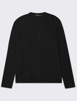 Piazza Italia Maglia in morbido filato modello cardigan in jaquard effetto metallizzato - Nero Cheap