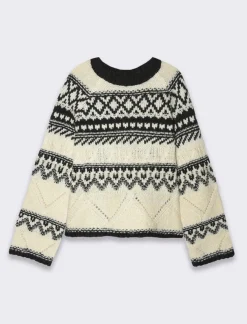 Piazza Italia Maglia jacquard con lavorazione pointelle manica raglan svasata - var 1 Shop