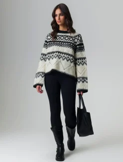 Piazza Italia Maglia jacquard con lavorazione pointelle manica raglan svasata - var 1 Shop