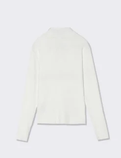 Piazza Italia Maglia lupetto in costina con bande raglan - sporco Bianco Outlet