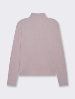 Piazza Italia Maglia manica lunga con collo alto lavorazione a costina - Viola glicine Best Sale