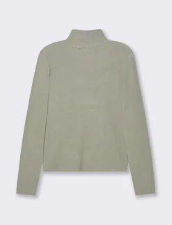 Piazza Italia Maglia manica lunga con collo alto lavorazione a costina - Verdino Hot