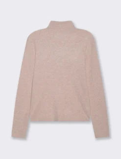 Piazza Italia Maglia manica lunga con collo alto lavorazione a costina - Rosa antico Best Sale