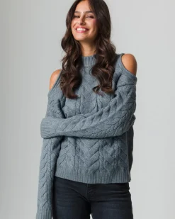 Piazza Italia Maglia manica lunga con mezzo collo e dettaglio aperto sulle spalle - scuro Grigio Clearance