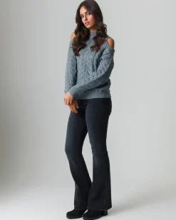 Piazza Italia Maglia manica lunga con mezzo collo e dettaglio aperto sulle spalle - scuro Grigio Clearance