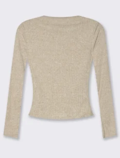 Piazza Italia Maglia manica lunga con scollo a barca vestibilità stretch - Beige Cheap