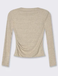 Piazza Italia Maglia manica lunga con scollo a barca vestibilità stretch - Beige Cheap