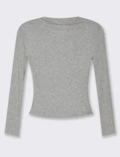 Piazza Italia Maglia manica lunga con scollo a barca vestibilità stretch - Grigio Fashion