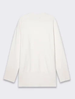 Piazza Italia Maglia manica lunga giro collo lavorazione punto milano - Avorio Beige Flash Sale