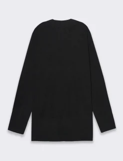 Piazza Italia Maglia manica lunga giro collo lavorazione punto milano - Nero Clearance