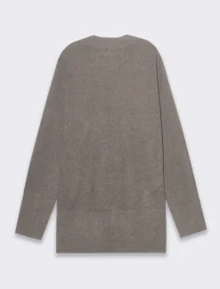 Piazza Italia Maglia manica lunga giro collo lavorazione punto milano - Tortora melange Grigio Shop