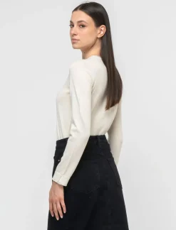 Piazza Italia Maglia manica lunga giro collo con filo effetto metallizzato - Avorio Beige Clearance