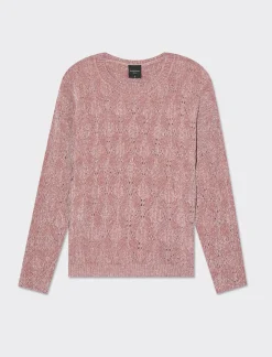 Piazza Italia Maglia manica lunga girocollo con intarsi - antico Rosa Hot