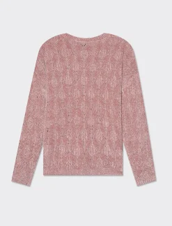 Piazza Italia Maglia manica lunga girocollo con intarsi - antico Rosa Hot