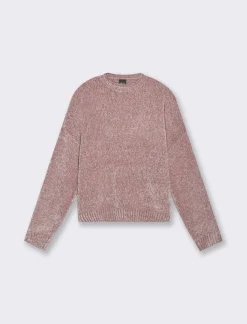 Piazza Italia Maglia manica lunga in ciniglia con giro collo taglio basic - antico Rosa Shop